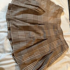 Hollister Brown Plaid Skater Skirt